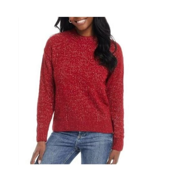 NEW Weatherproof Vintage Women's L Knit Sweater Crewneck Shimmer - Picture 1 of 11